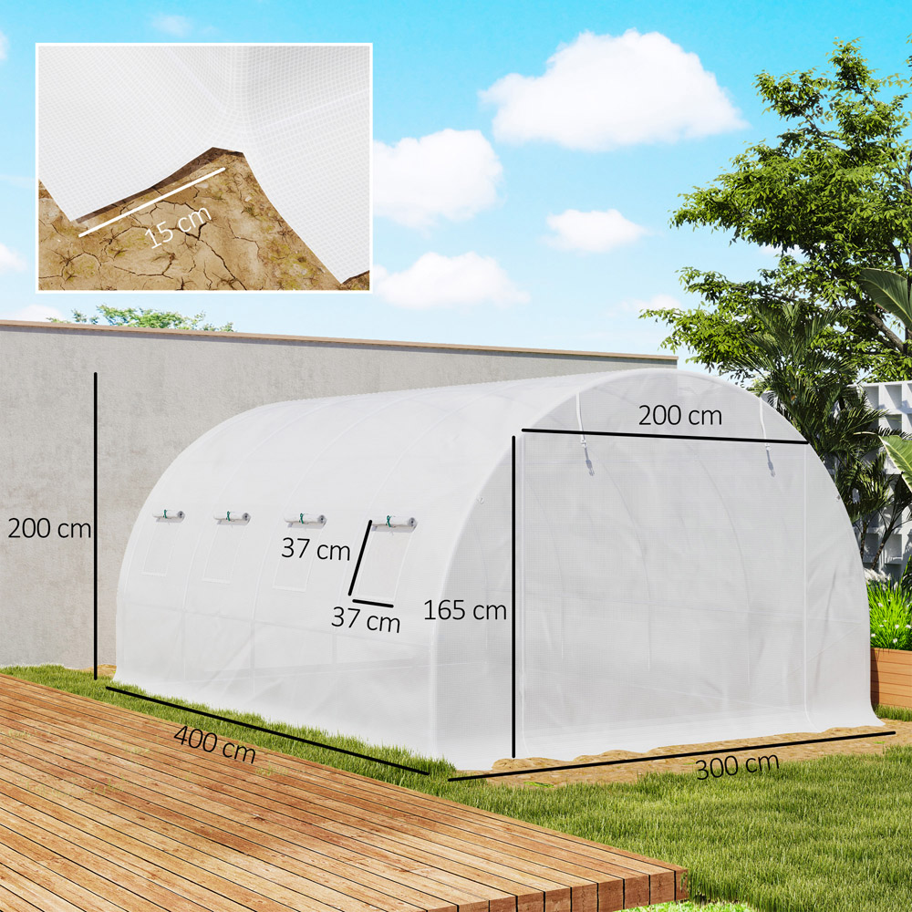 Outsunny 6.5 x 13 x 10ft White Replacement Greenhouse Cover Image 9