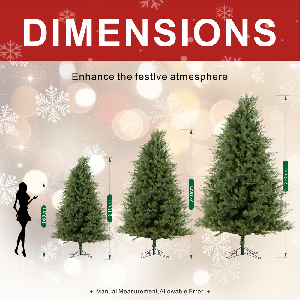Abrihome Green Artificial Christmas Tree with 1566 Tips and Metal Stand 8ft Image 8