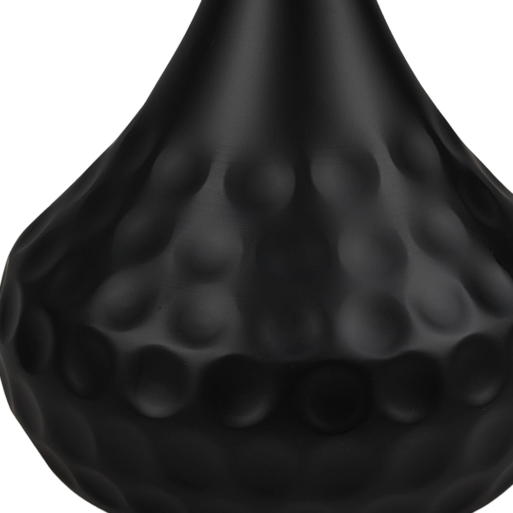 Living and Home Black Round Dimpled Finish Teardrop Base Side Table Image 5