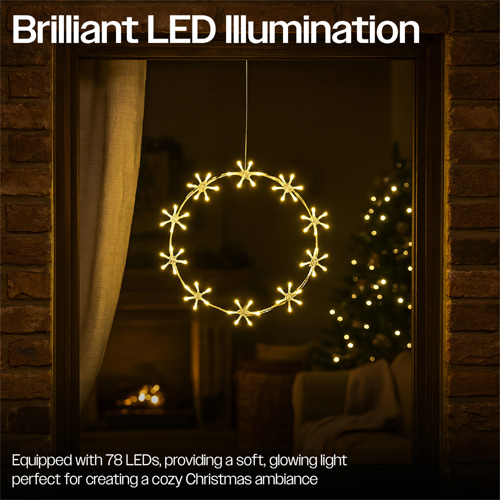 Xmas Haus 60 Warm White LED Metal Ring Light 36cm Image 3