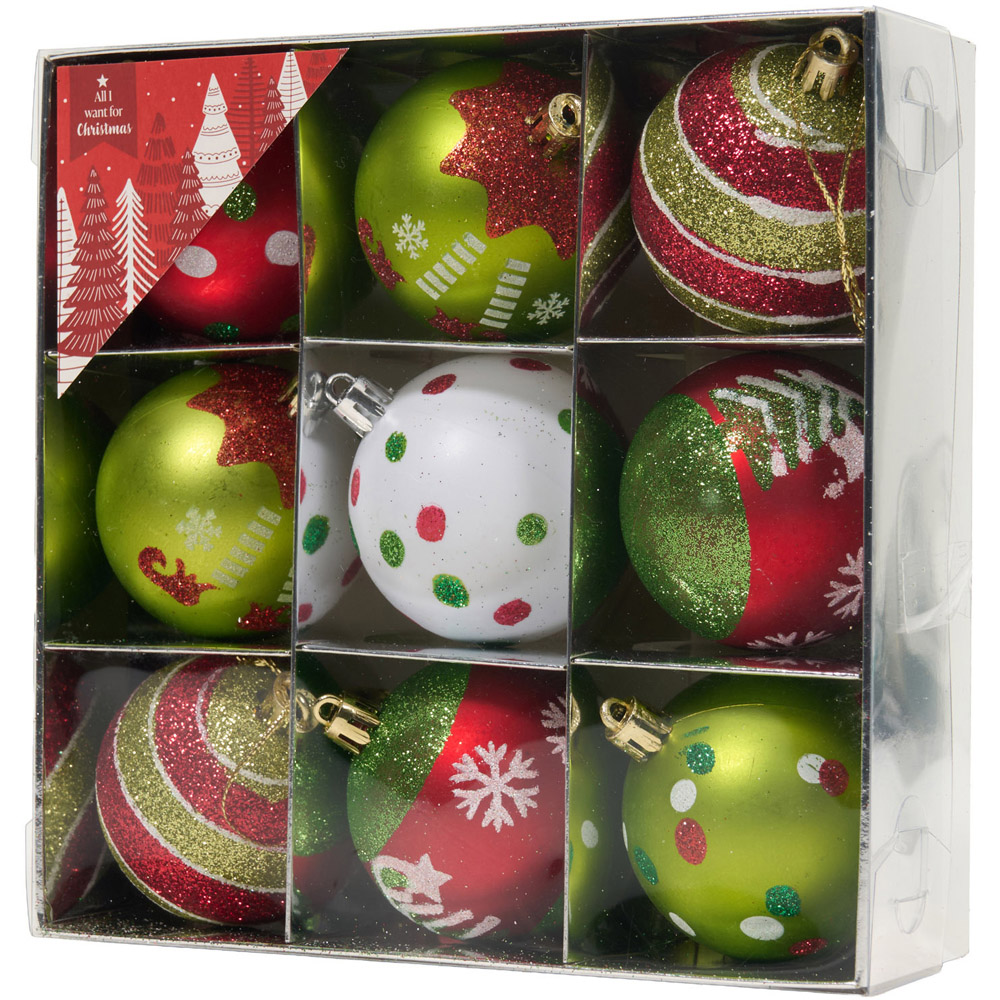 Set of 9 Candy Cane Carnival Baubles Image 2