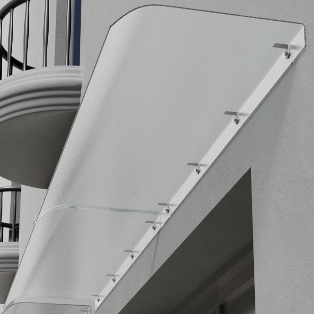 Living and Home Arched Frosted Awning Canopy 1.6m Image 1