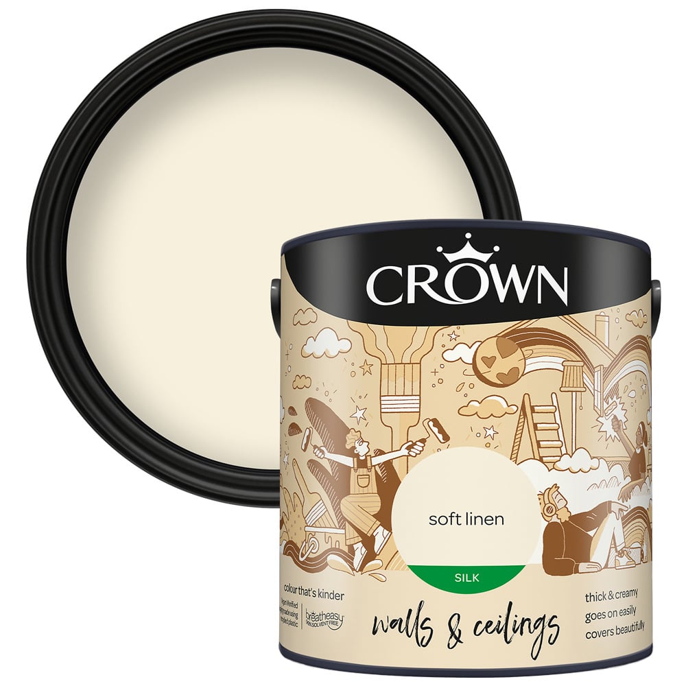 Crown Breatheasy Walls & Ceilings Spotlight Silk Emulsion Paint 2.5L Image 1