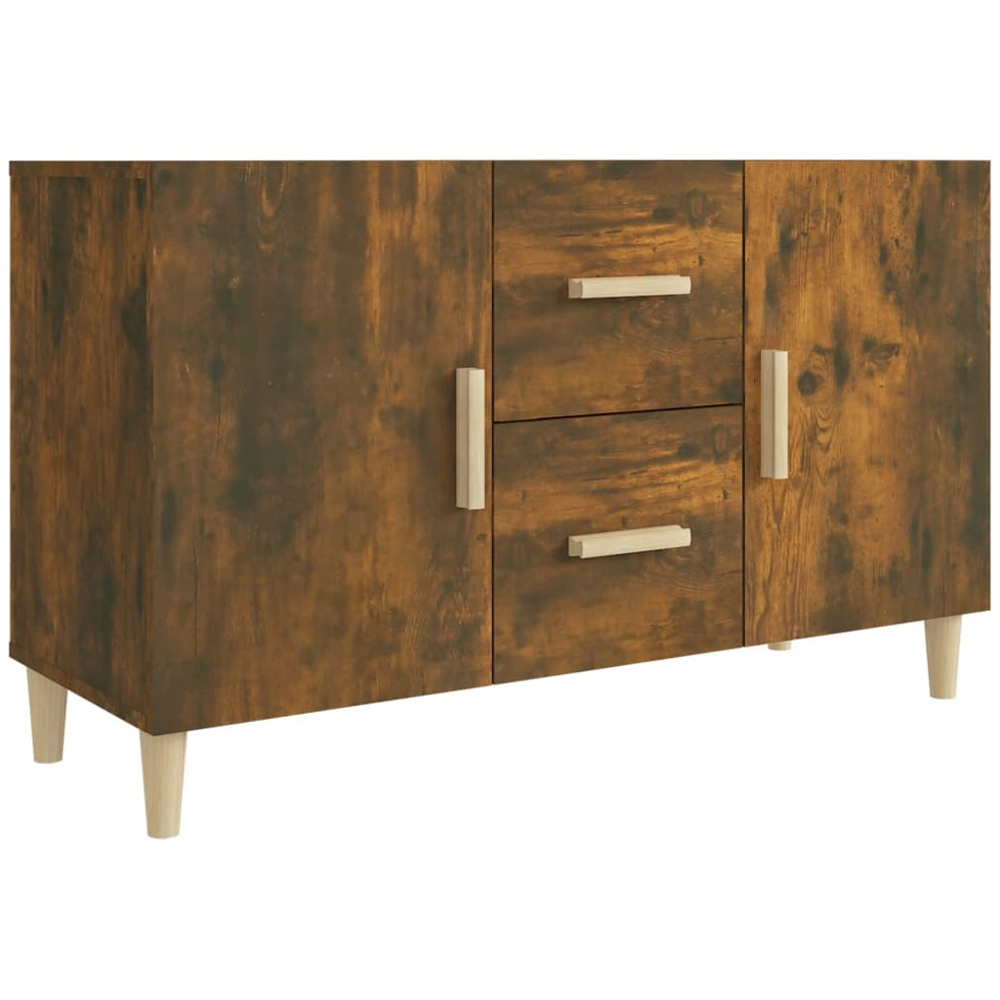 vidaXL 2 Door 2 Drawer Smoked Oak Sideboard Image 2
