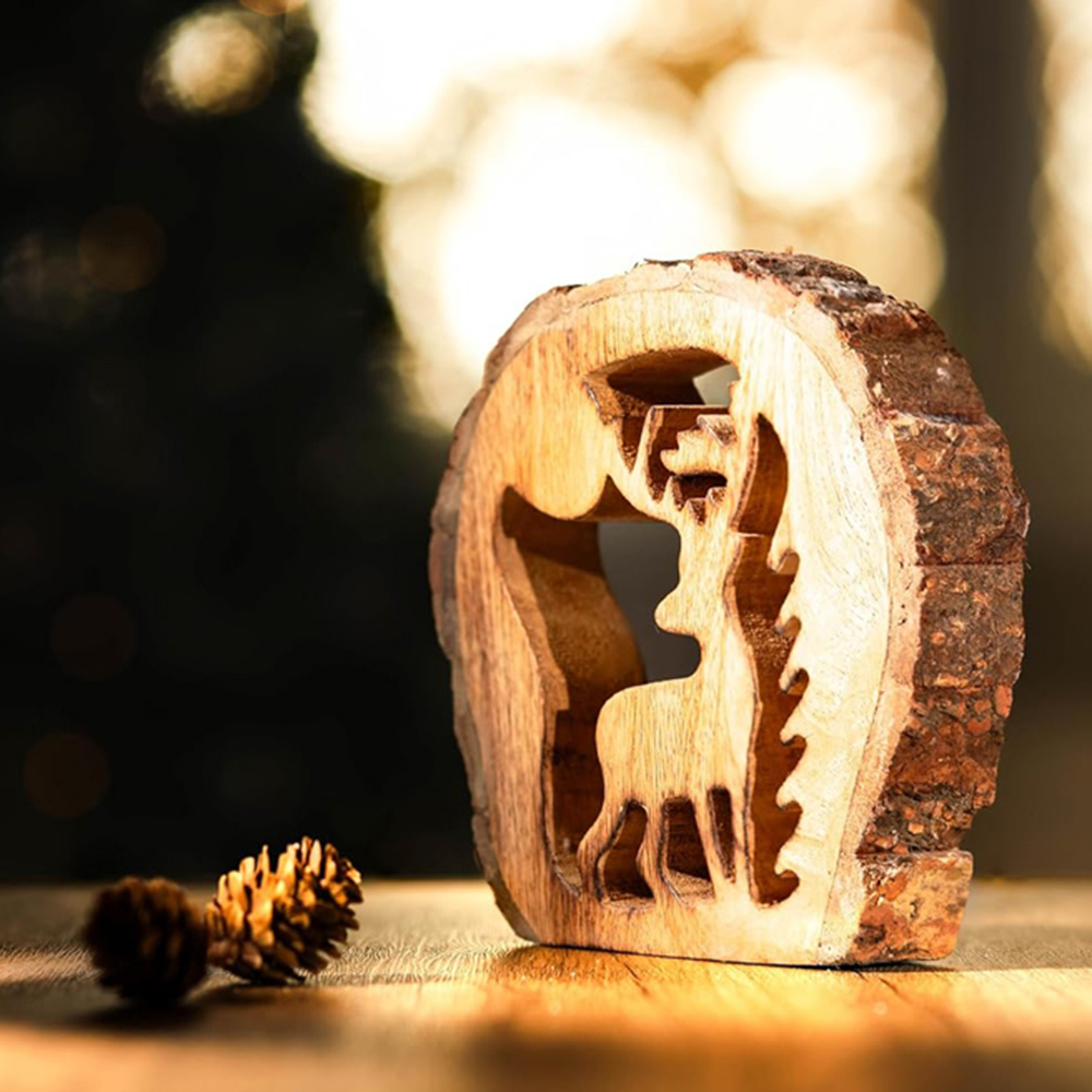 Marco Paul Wooden Reindeer Christmas Decoration Image 5