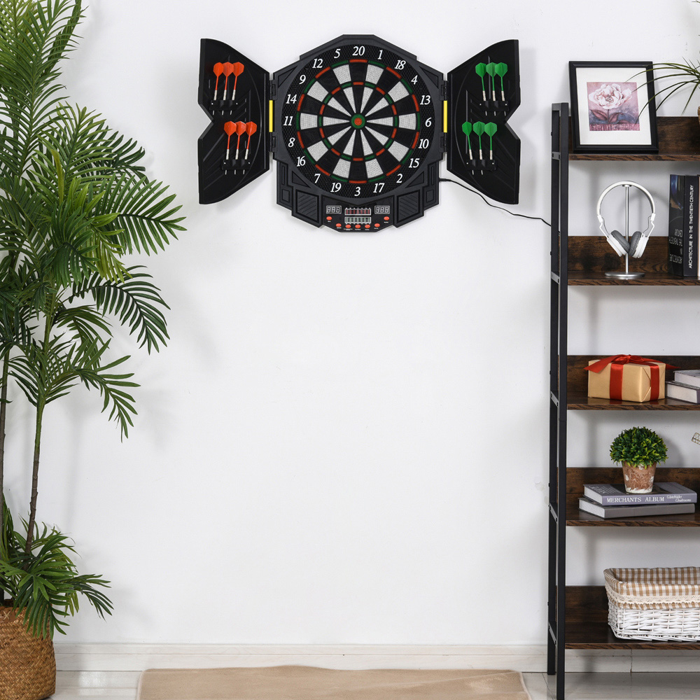 HOMCOM 24 Darts LED Electronic Dartboard Set with 27 Games and 216 Variations Image 2