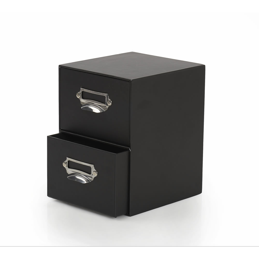 Wilko Paper 2 Drawer Mini Stack Black Wilko