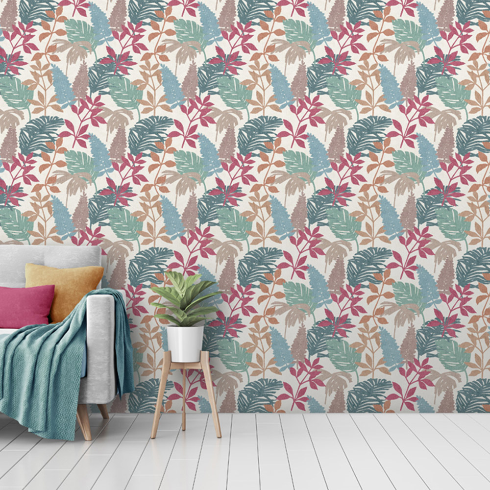 Arthouse Fun Leaf Soft Multicolour Wallpaper Image 5