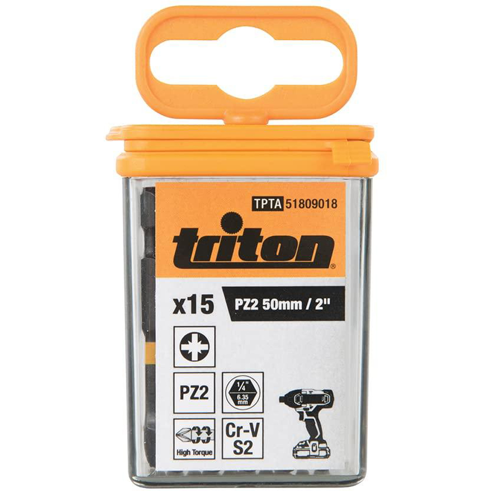 Triton PZ2 Pozi Screwdriver Impact Bit 50mm 15 Pack Image 1