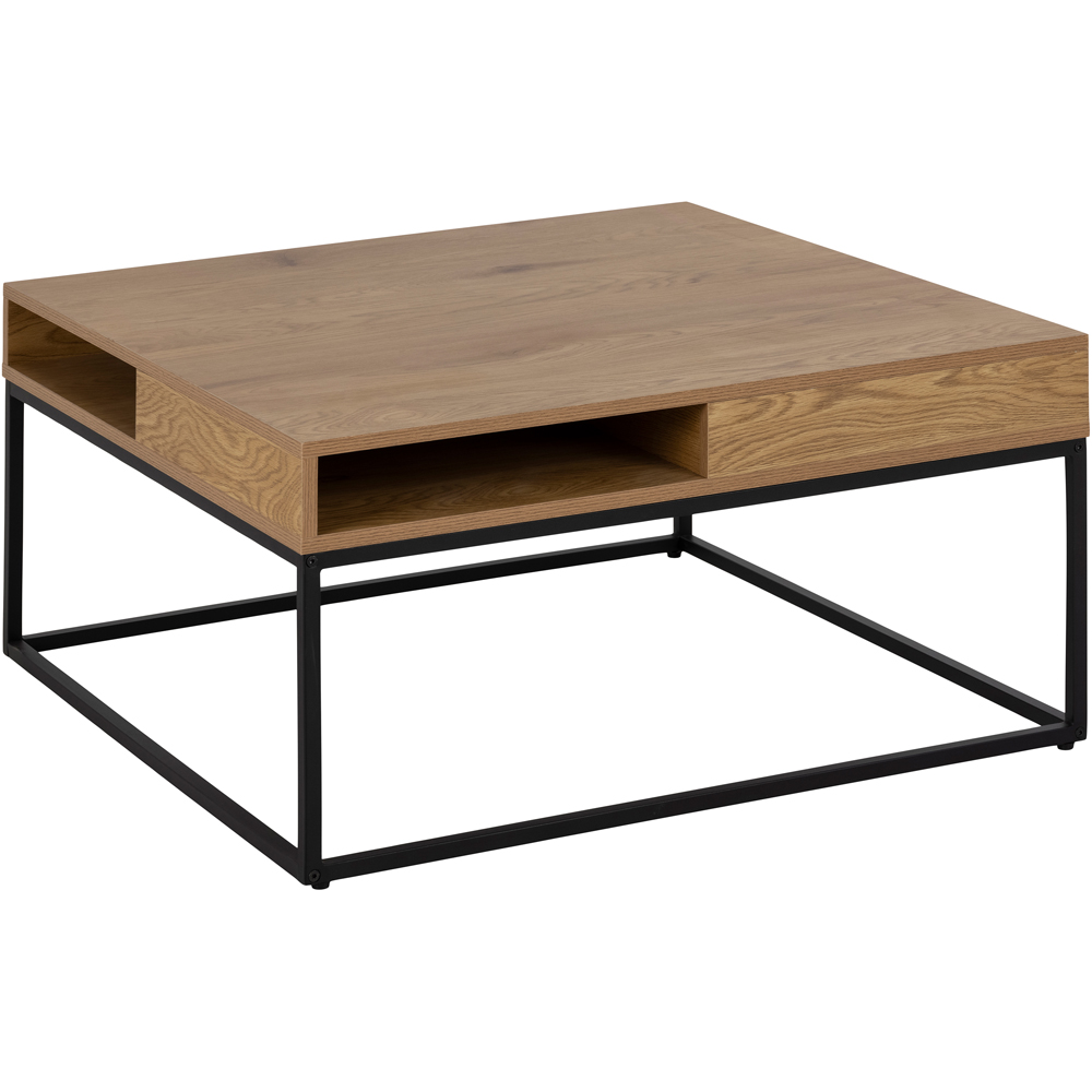 Florence Willford 2 Shelf Oak and Black Coffee Table Image 2