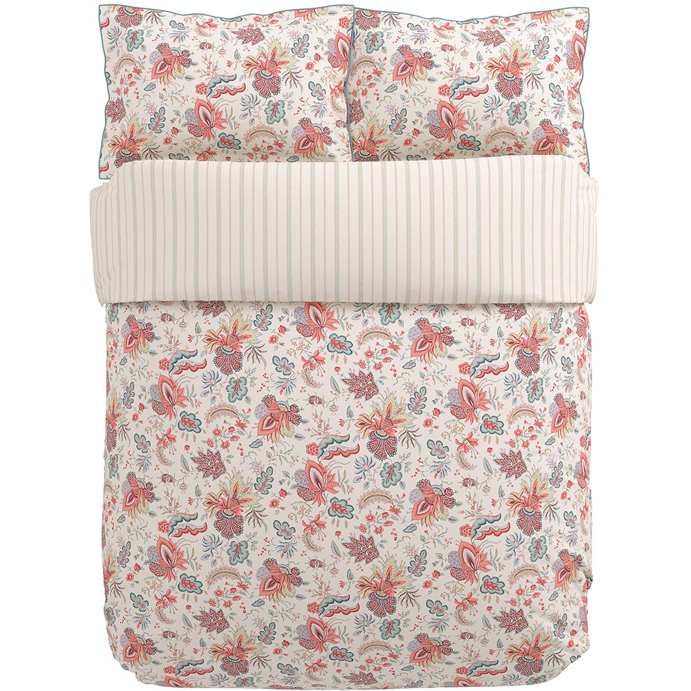 V&A Chintz Reverie Single Red and Teal Duvet Set Image 2