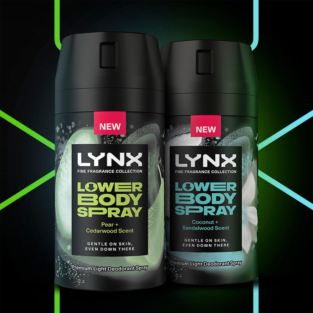 Lynx Fine Fragrance Men's Pear and Cedarwood 72H Freshness Lower Body Spray 100ml 24 Pack Image 8