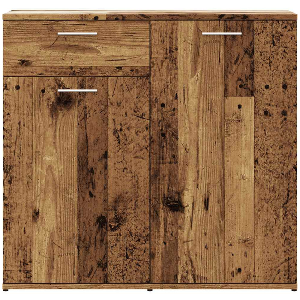 vidaXL 2 Door Single Drawer Old Wood Sideboard Image 4