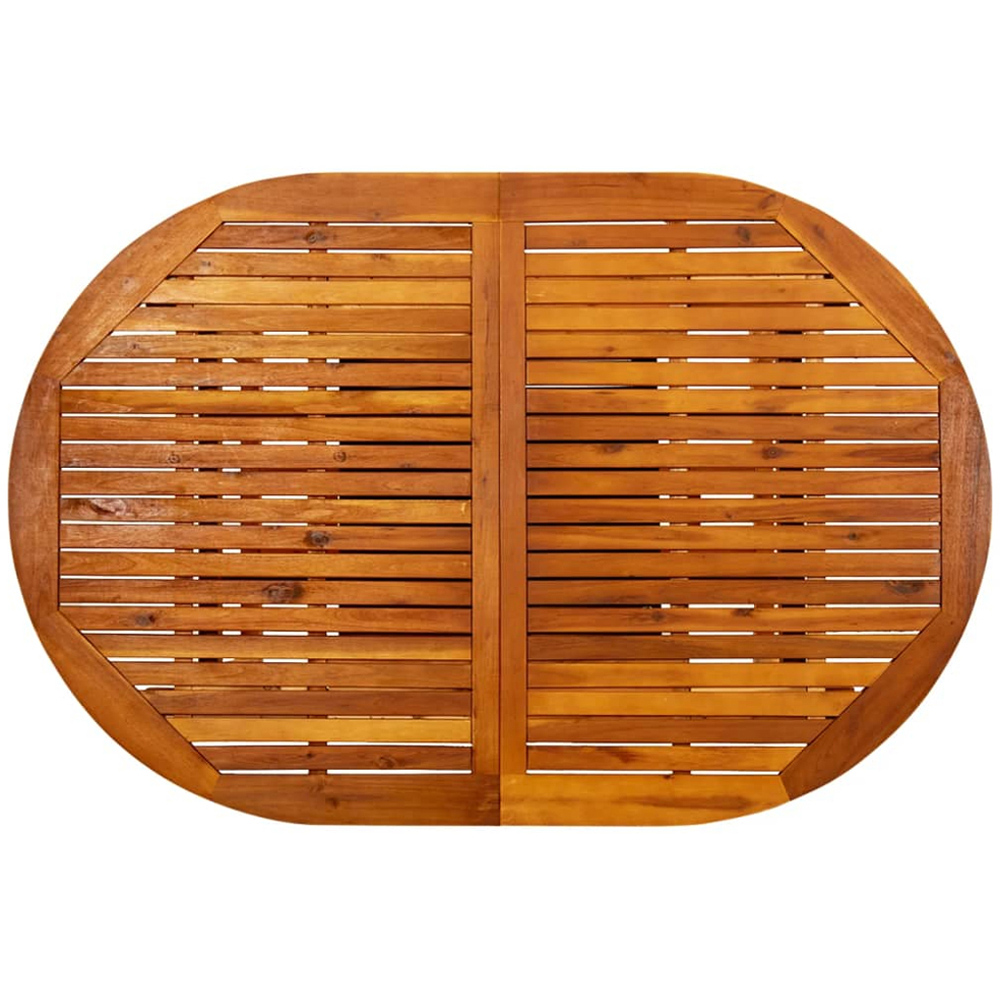 vidaXL 8 Seater Solid Acacia Wood Foldable Oval Garden Dining Table Brown Image 6