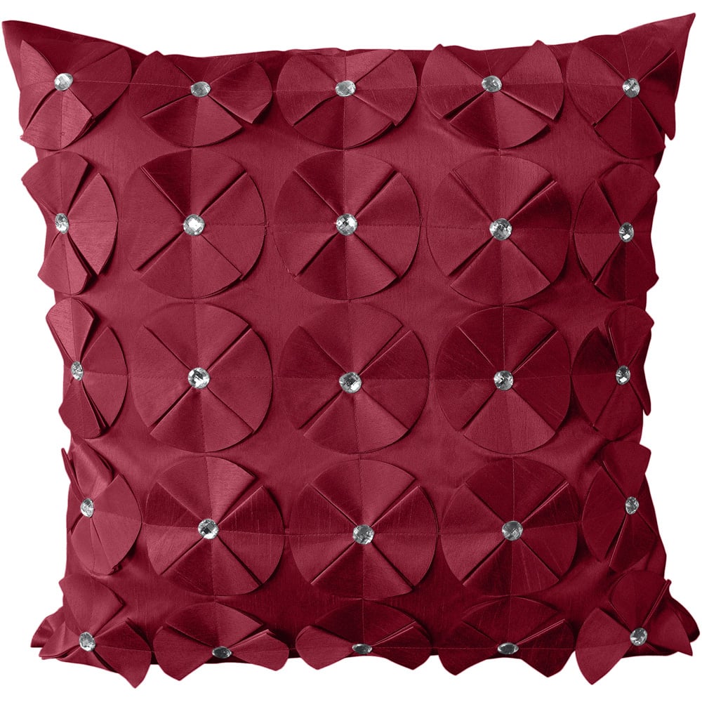 Intimates Vogue Diamante Burgundy Filled Cushion 56 x 56cm 2 Pack Image 1