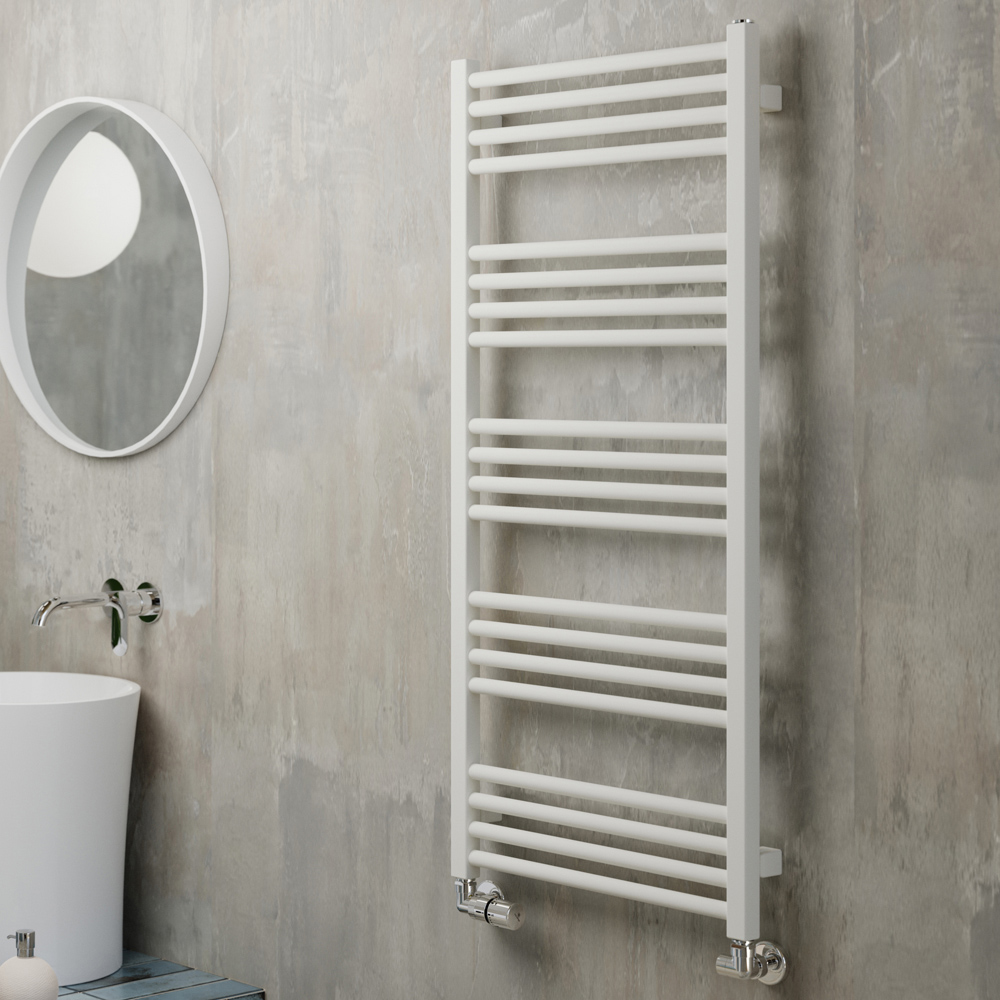 Terma Fiona 1661BTU Soft Matt White Heated Towel Rail 1140 x 500mm Image 2