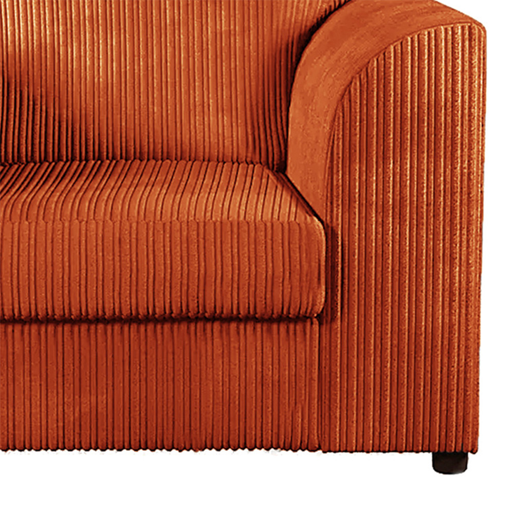 Luxor Single Seater Orange Jumbo Cord Armchair Image 3