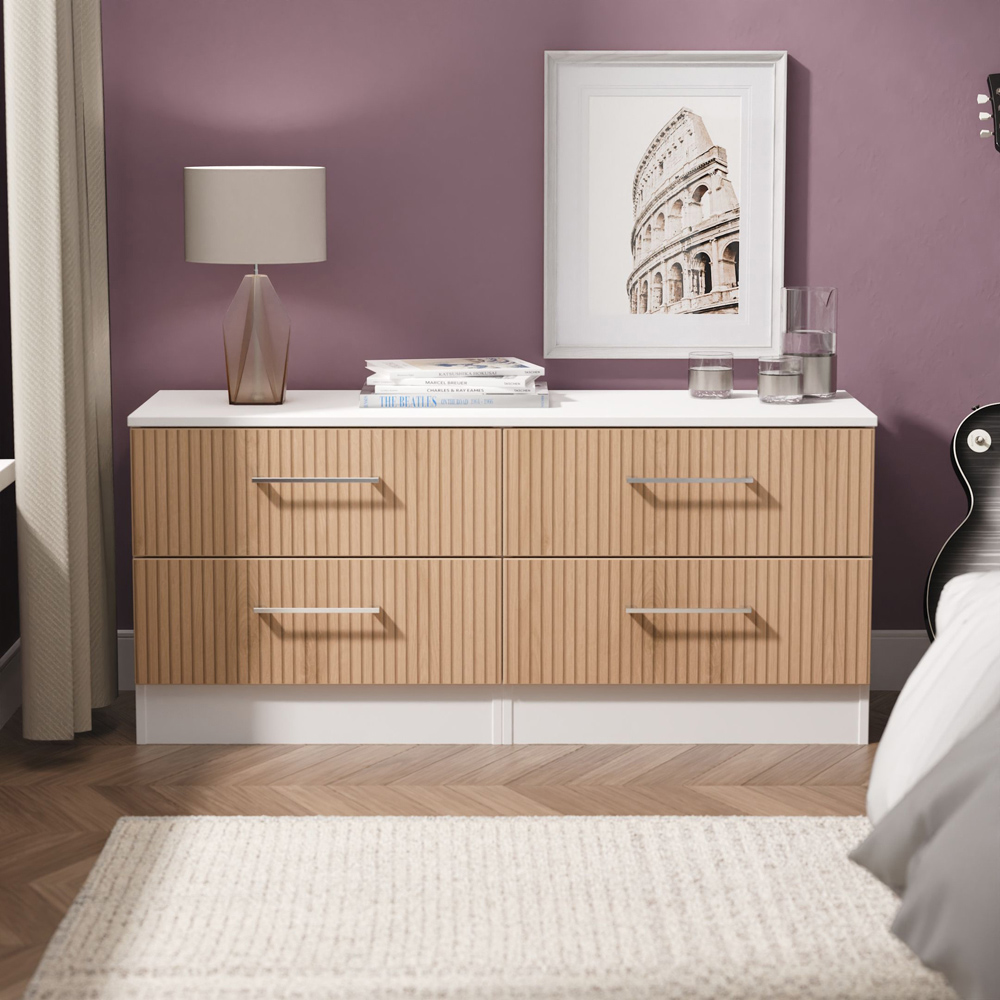 Crowndale Worcester 4 Drawer Slatt Effect and White Bed Box Ready Assembled Image 7