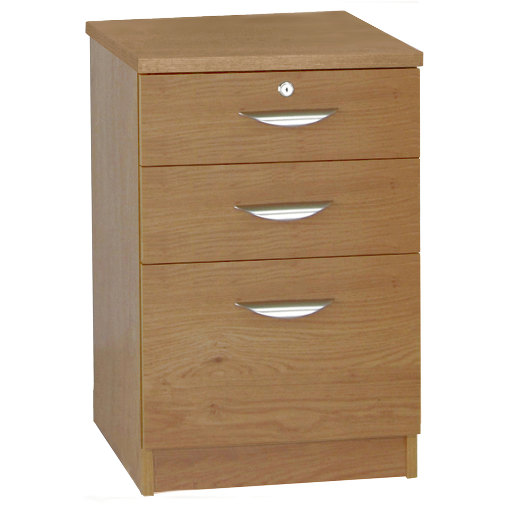 R White Cabinets 3 Drawer Brown Storage Unit Image 2