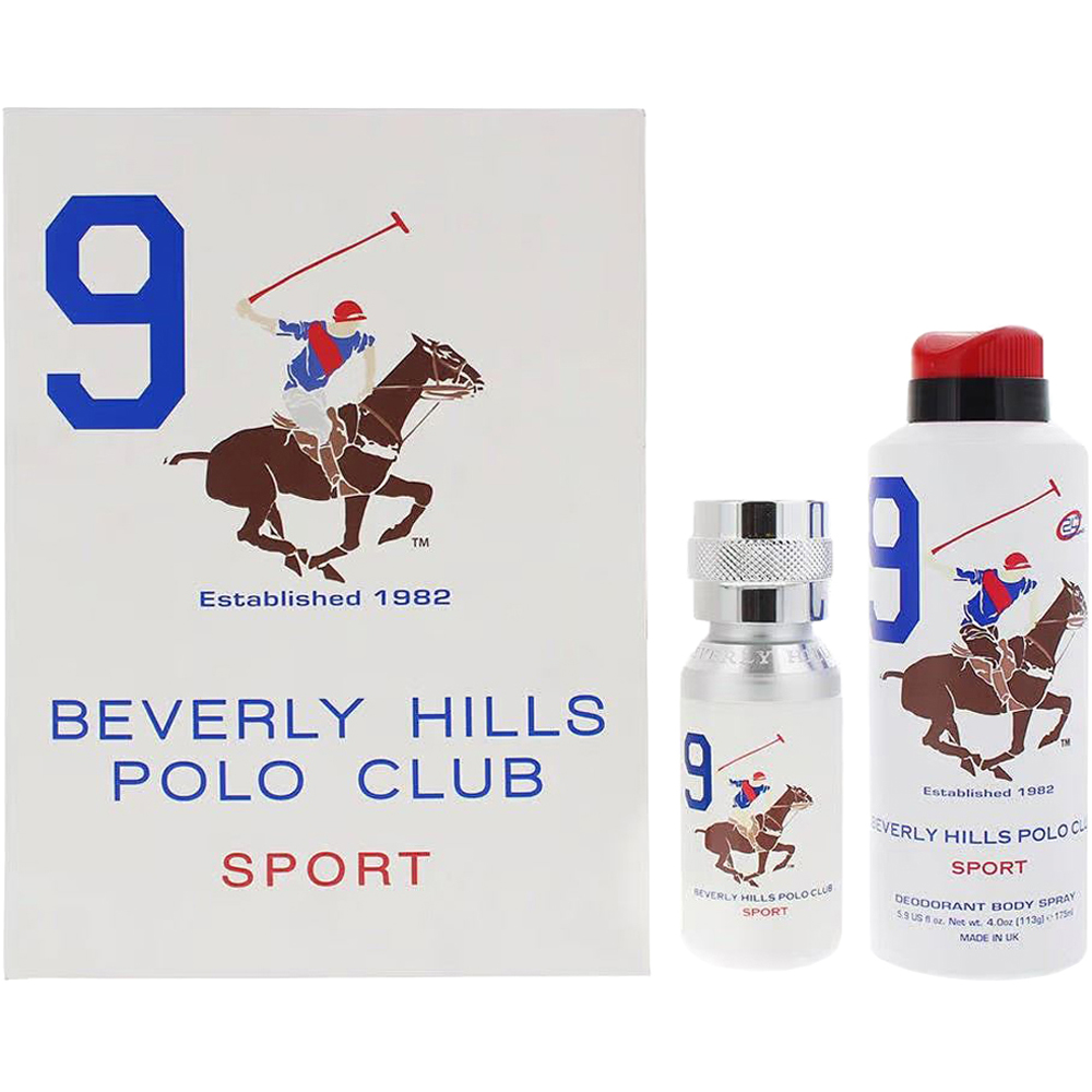 Beverly Hills Polo Club Mens Nine White Eau De Toilette and Deodrant 175ml Gift Set Image