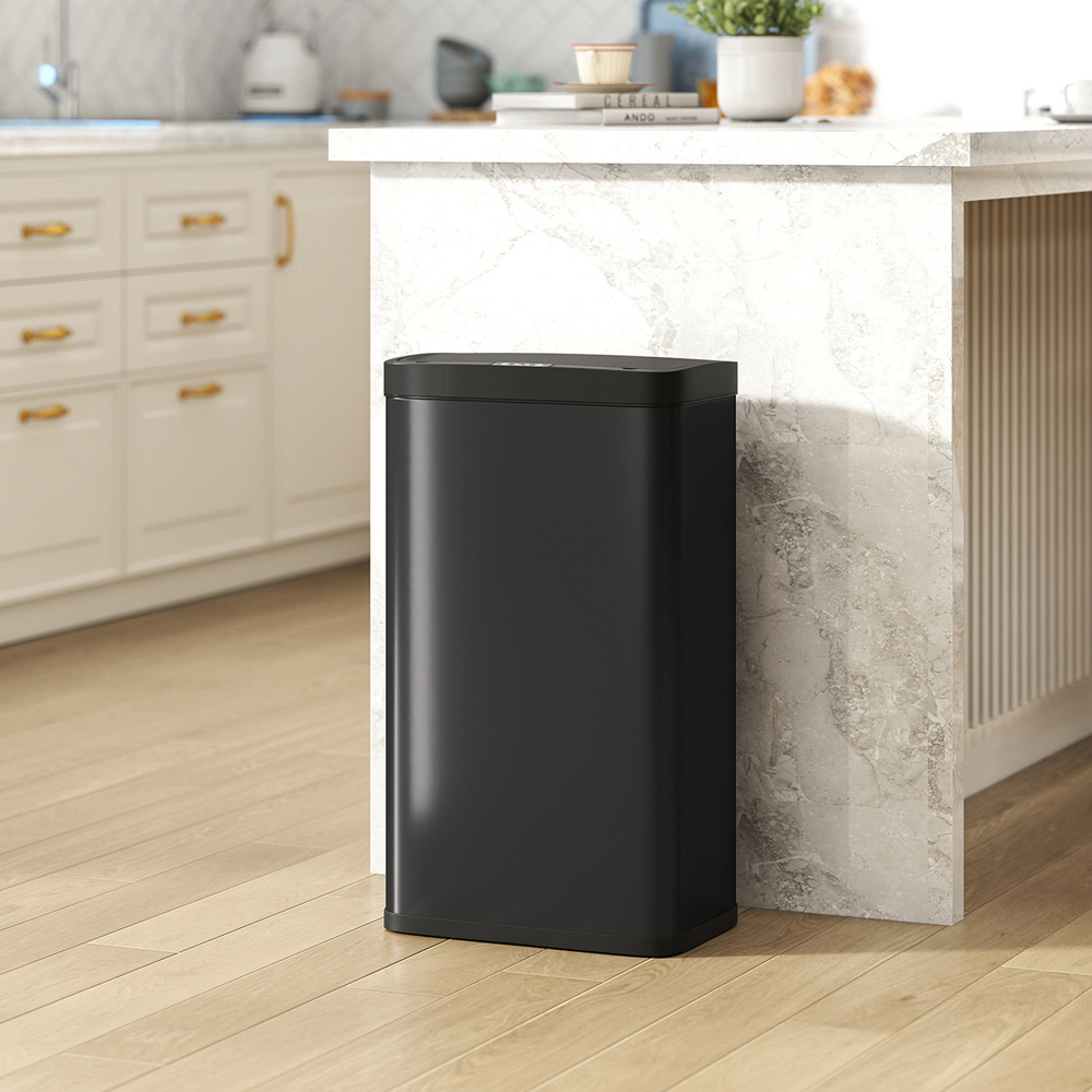 HOMCOM Black Automatic Sensor Bin with Soft-Close Lid 45L Image 8