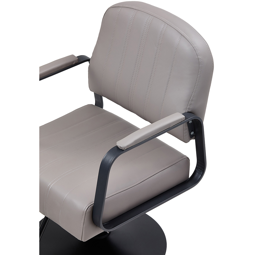 Living and Home Grey and Black Swivel Base Salon Barber Chair with Hydraulic Lift Image 4