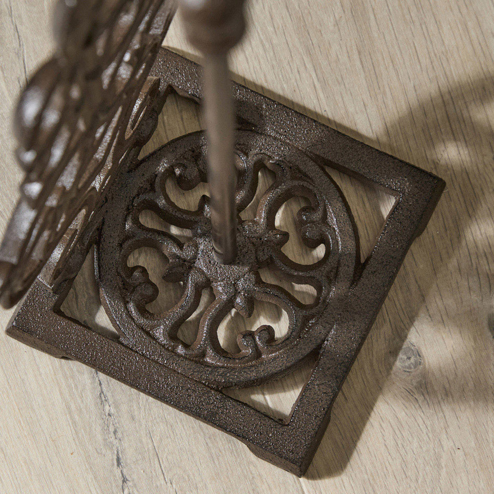 Dibor Antique Brown Cast Iron Period Style Freestanding Toilet Roll Holder Image 4