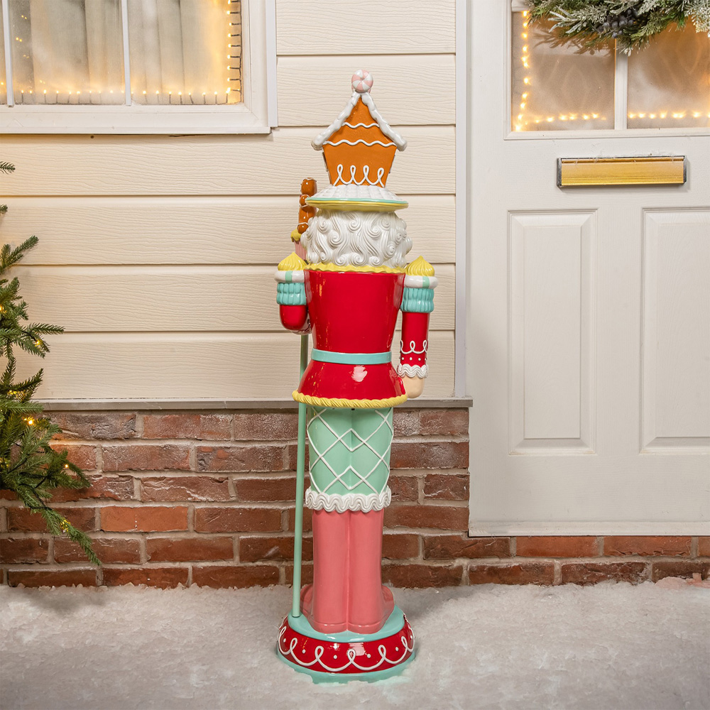 The Christmas Centre Red and Blue Gingerbread LED Lights Nutcracker 4ft Image 7