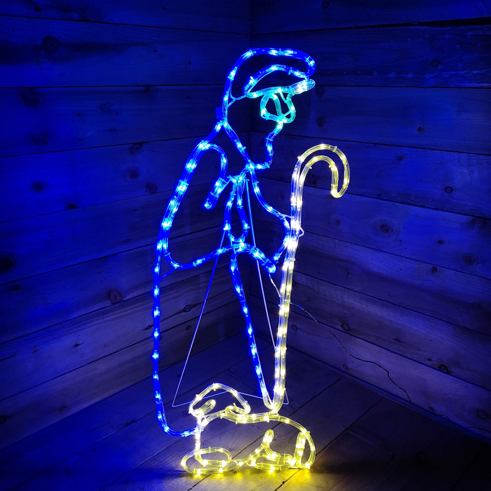 Samuel Alexander Nativity Shepherd with Lamb Silhouette Multicolour LED Rope Light 100cm Image 5