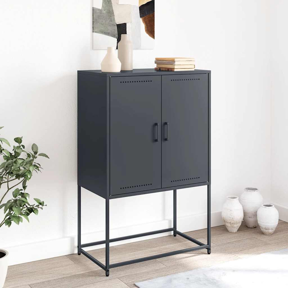vidaXL 2 Door Anthracite Steel Highboard Image 9