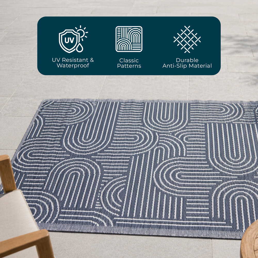Jack Stonehouse Grey Arch Waterproof Anti-Slip Outdoor Rug 120 x 180cm Image 3