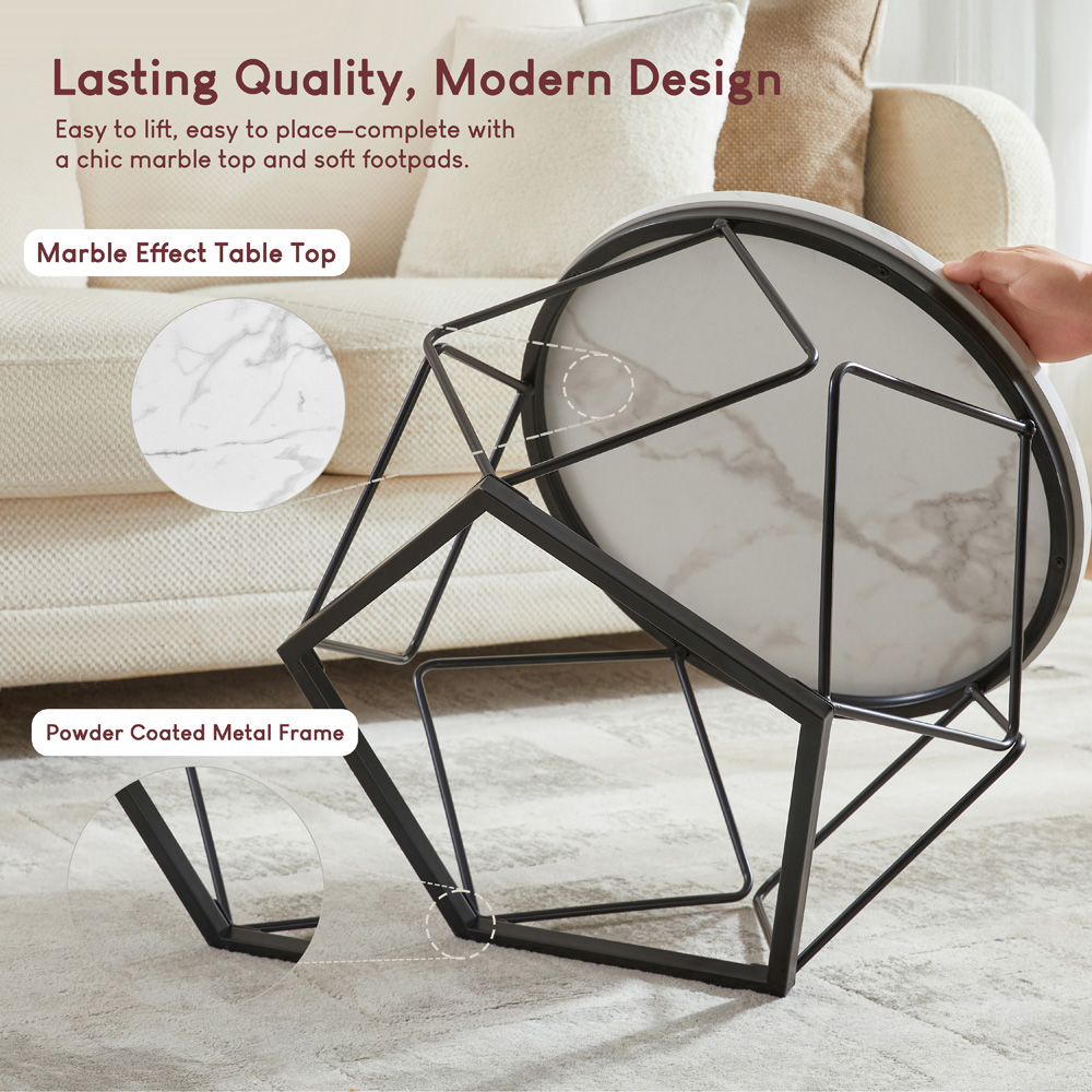 VIDA DESIGNS Brooklyn Marble Nest of Tables Set of 2 Image 6