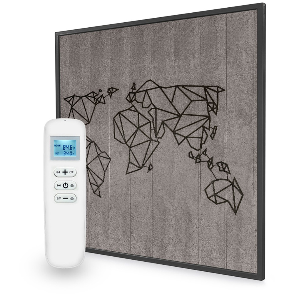 Mirrorstone Nexus World Map Picture Wi-Fi Infrared Heating Panel 350W 595 x 595mm Image 3
