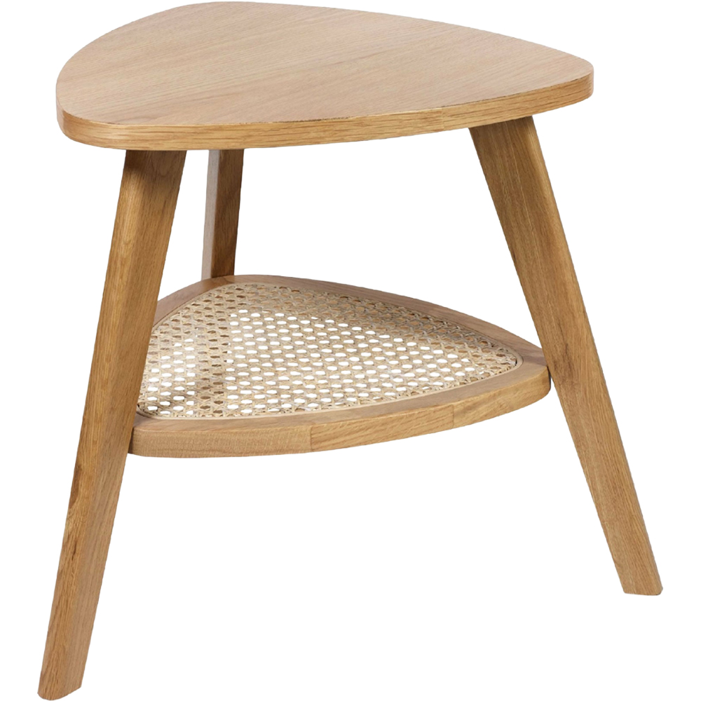 Julian Bowen Vera Single Shelf Oak Triangular Side Table Image 2