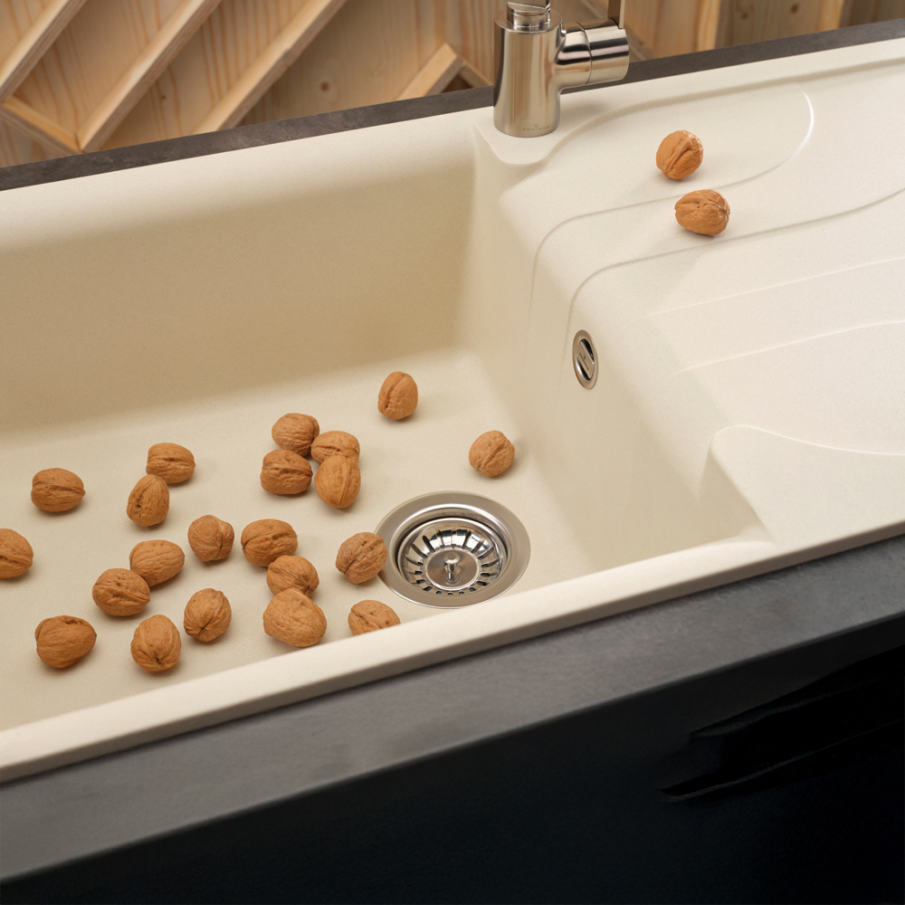 Reginox Ego 480 C Cream Single Granite Sink 500 x 1000mm Image 3
