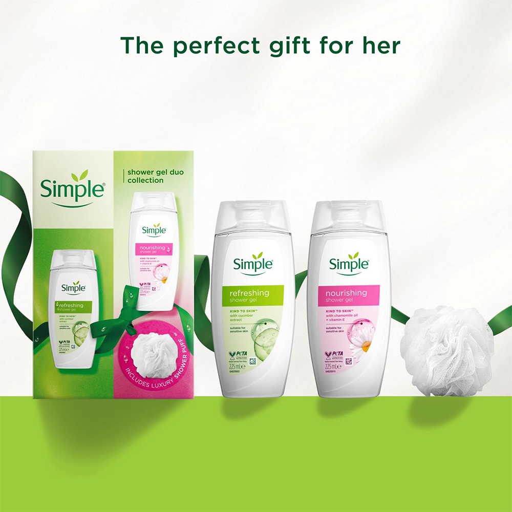 Simple Shower Gel Duo Collection Gift Set 4 Pack Image 2
