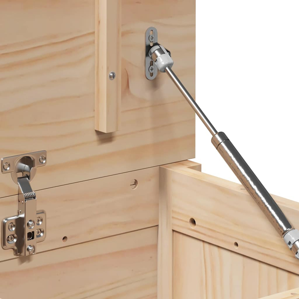 vidaXL Natural Solid Pinewood Storage Box with Lift Up Lid Image 9
