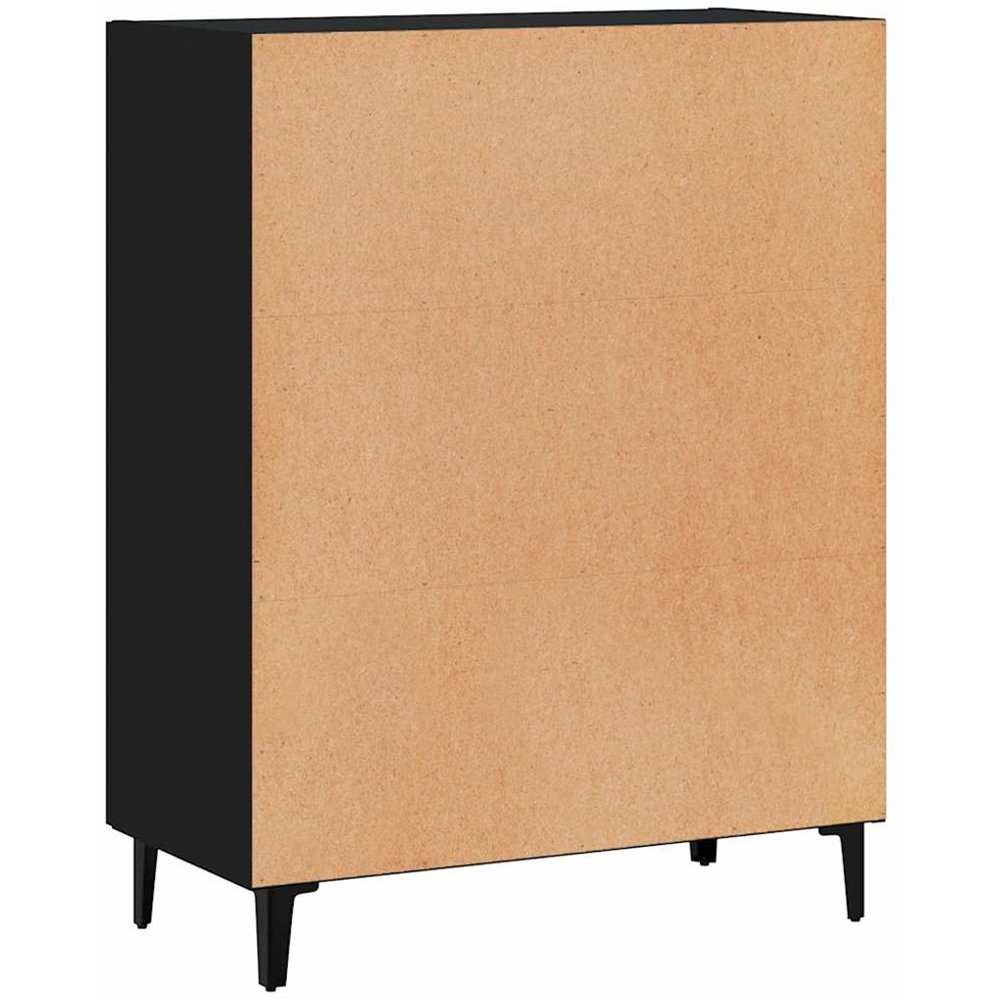 vidaXL 2 Glass Door Black Sideboard Image 8