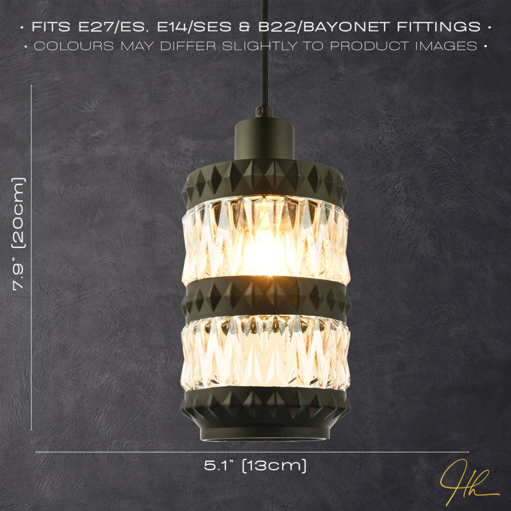 Happy Homewares Matte Black Can Shaped Pendant Shade Image 7