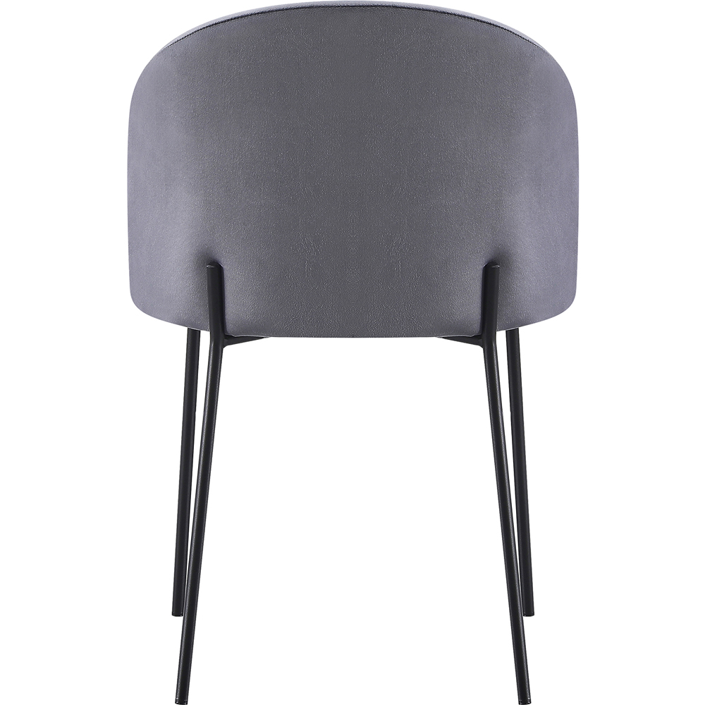 Seconique Boston Set of 4 Grey Velvet Dining Chair Image 4