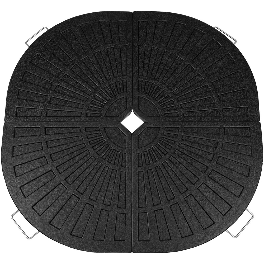 MonsterShop Set of 4 Black Fan-Shaped Cantilever Parasol Base Image 1