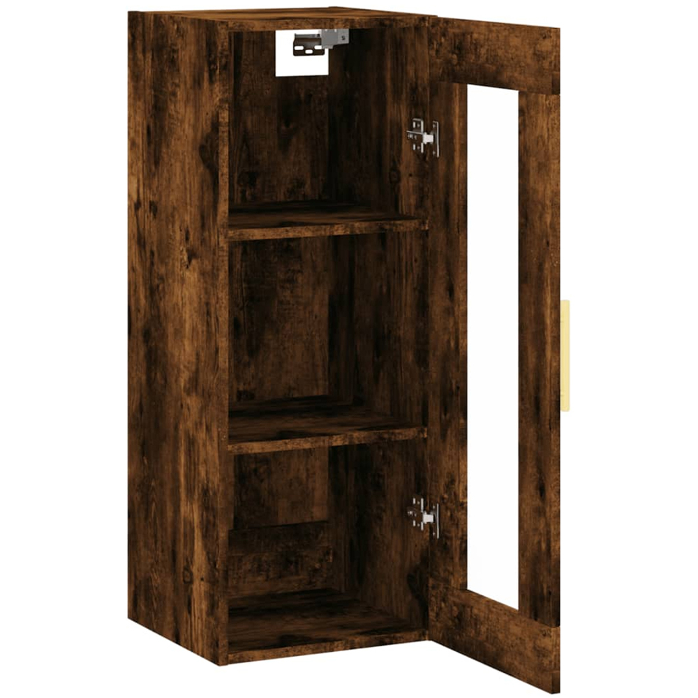vidaXL Single Door 3 Shelf Brown Wall Mounted Cabinet Image 7
