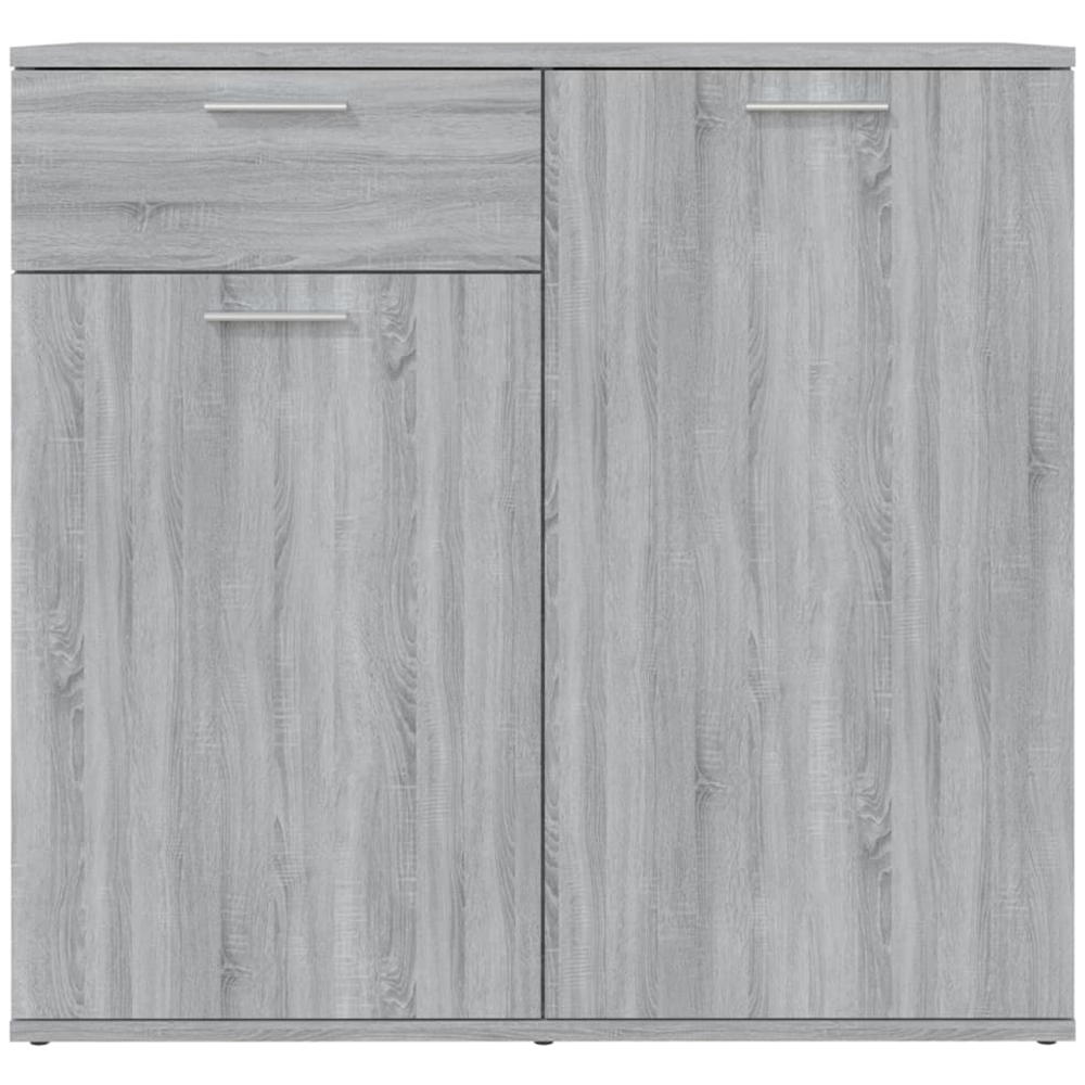 vidaXL 2 Door Single Drawer Grey Sonoma Wooden Sideboard Image 4