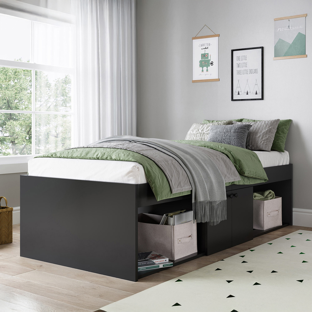 Kudl Single Black Low Cabin Bed Image 5