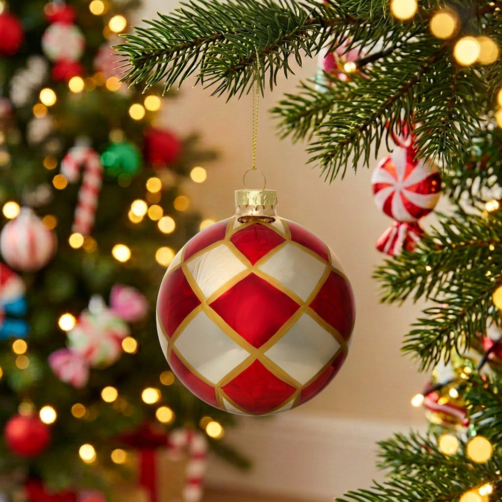 Red and Gold Glass Bauble Image 2