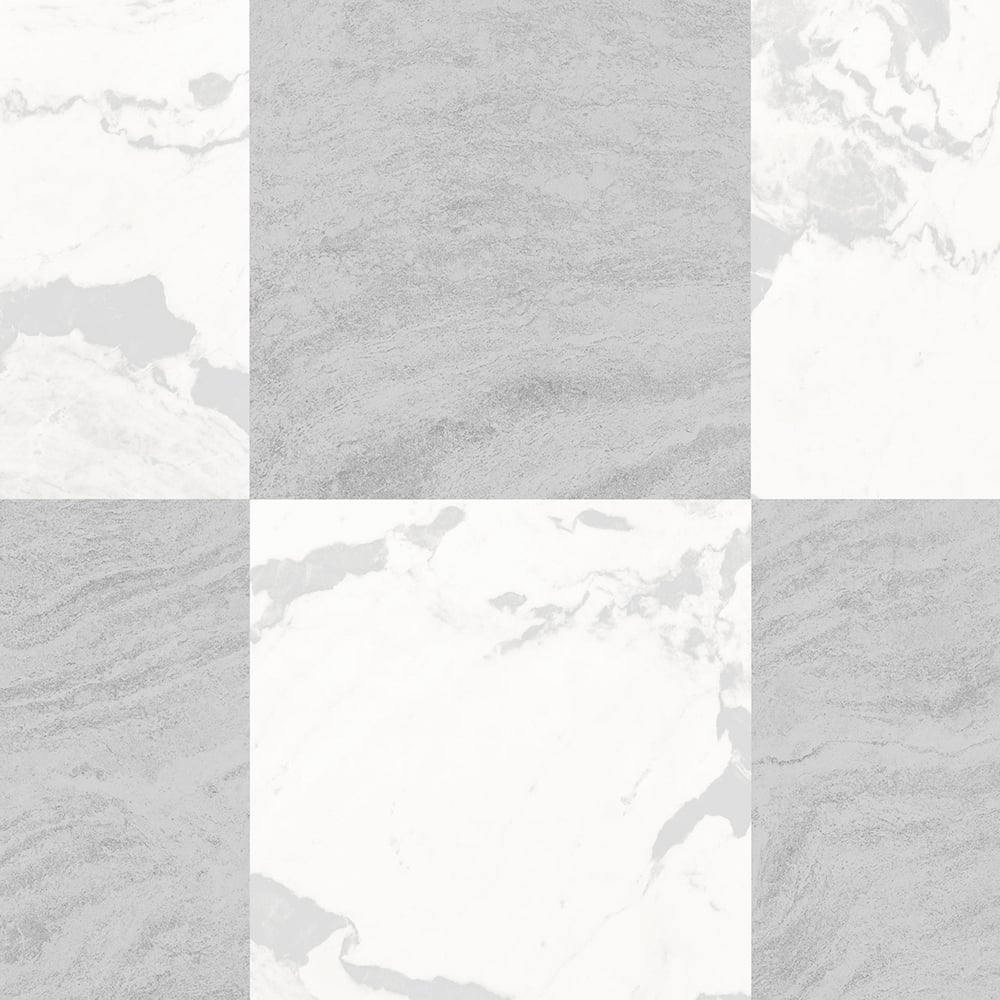 Floorpops Langley Grey ad White Peel and Stick Floor Tile 30.48 x 30.48cm 10 Pack Image 2