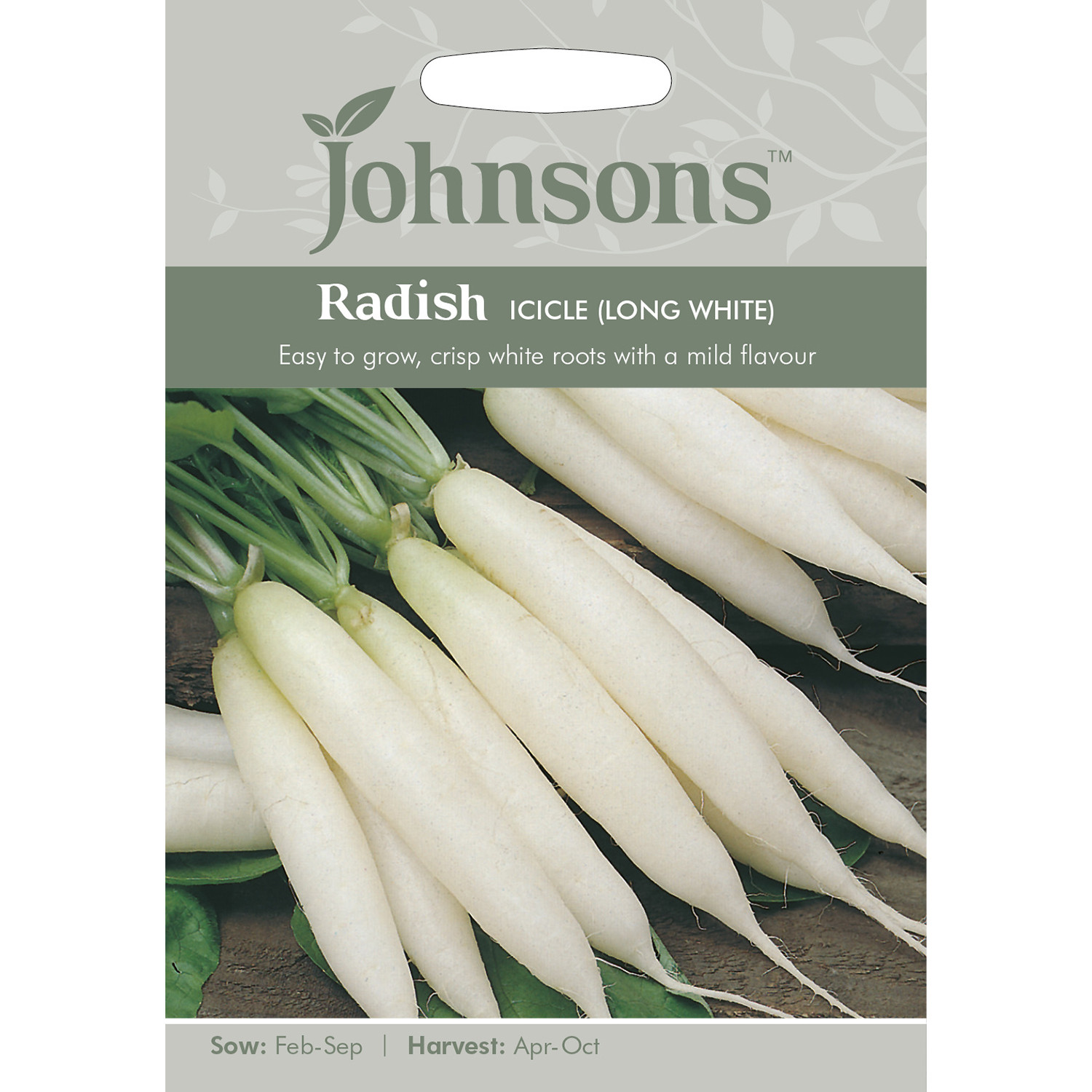 Johnsons Icicle Long White Radish Seeds Image 2