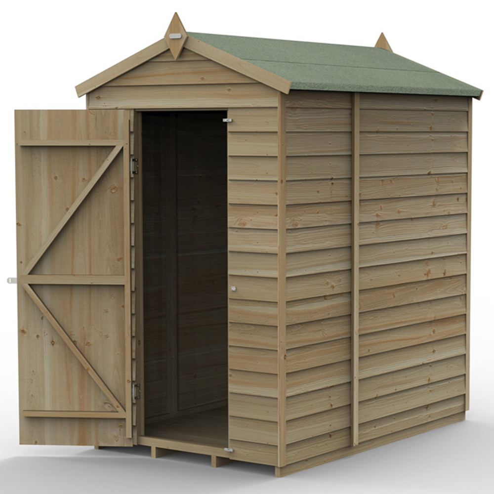 Forest Garden 4LIFE 4 x 6ft Single Door Apex Shed Image 3