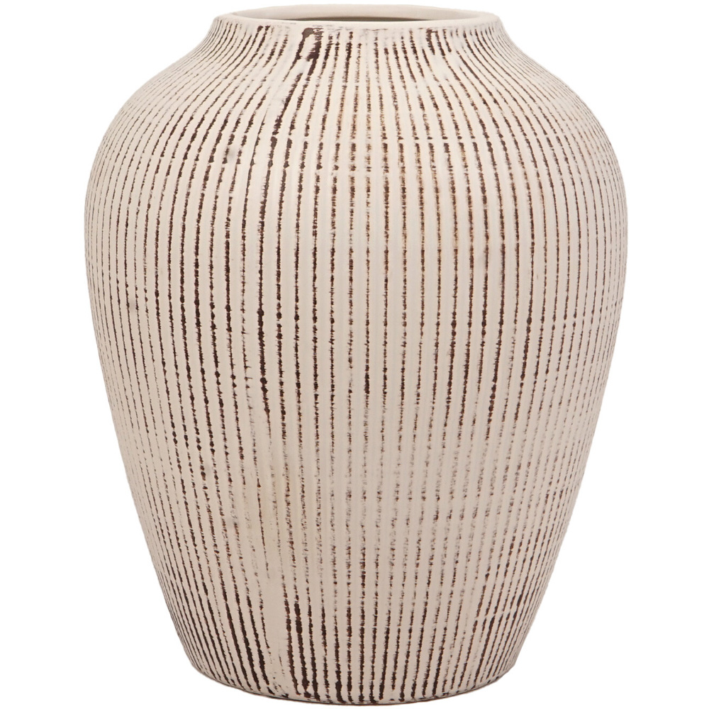 Ava White Textured Vase Image 1