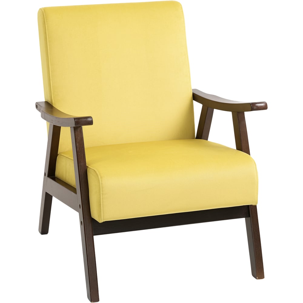 Portland Champagne Velvet Solid Wood Frame Armchair Image 2